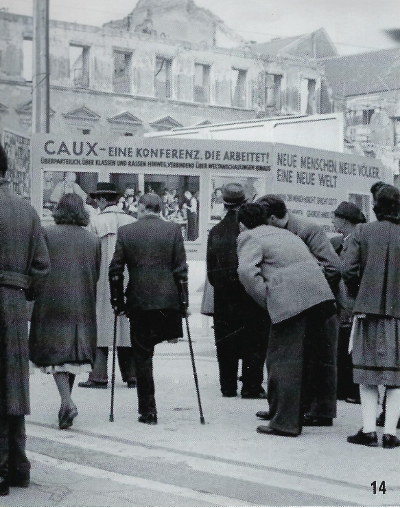 The exhibition in the ruins of a German city 1948