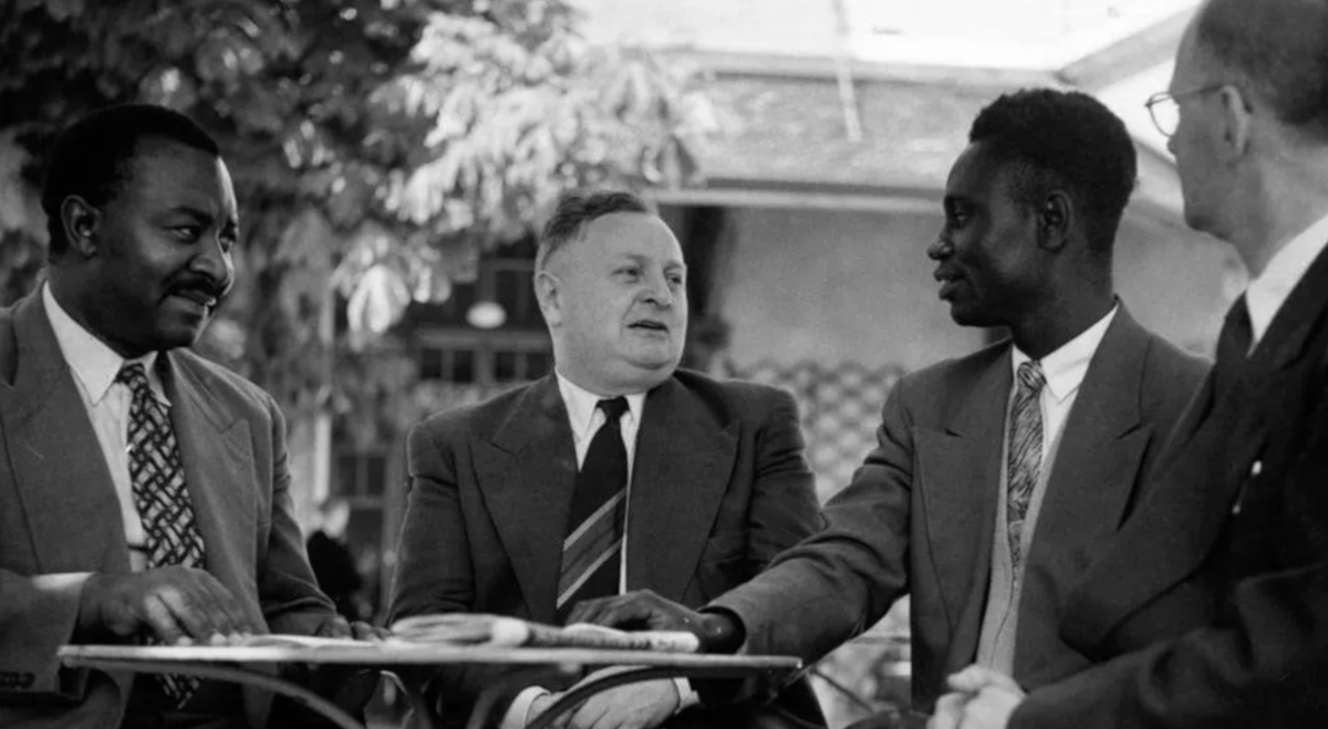 Maurice Mercier in Caux with William NKomo, François Bekoungou and Harry Wickham