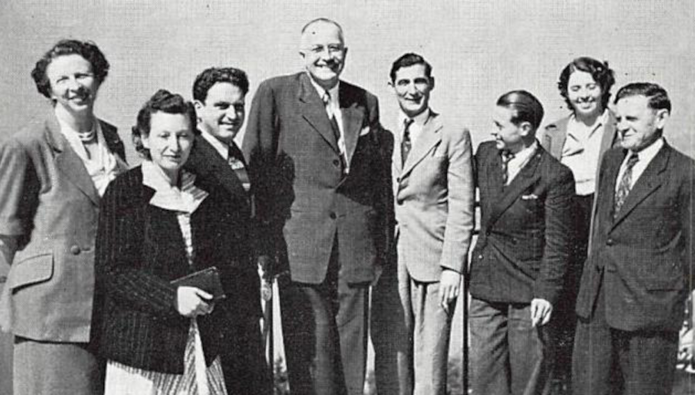 Robert Carmichael and his wife with workers from Montereau and family members in Caux