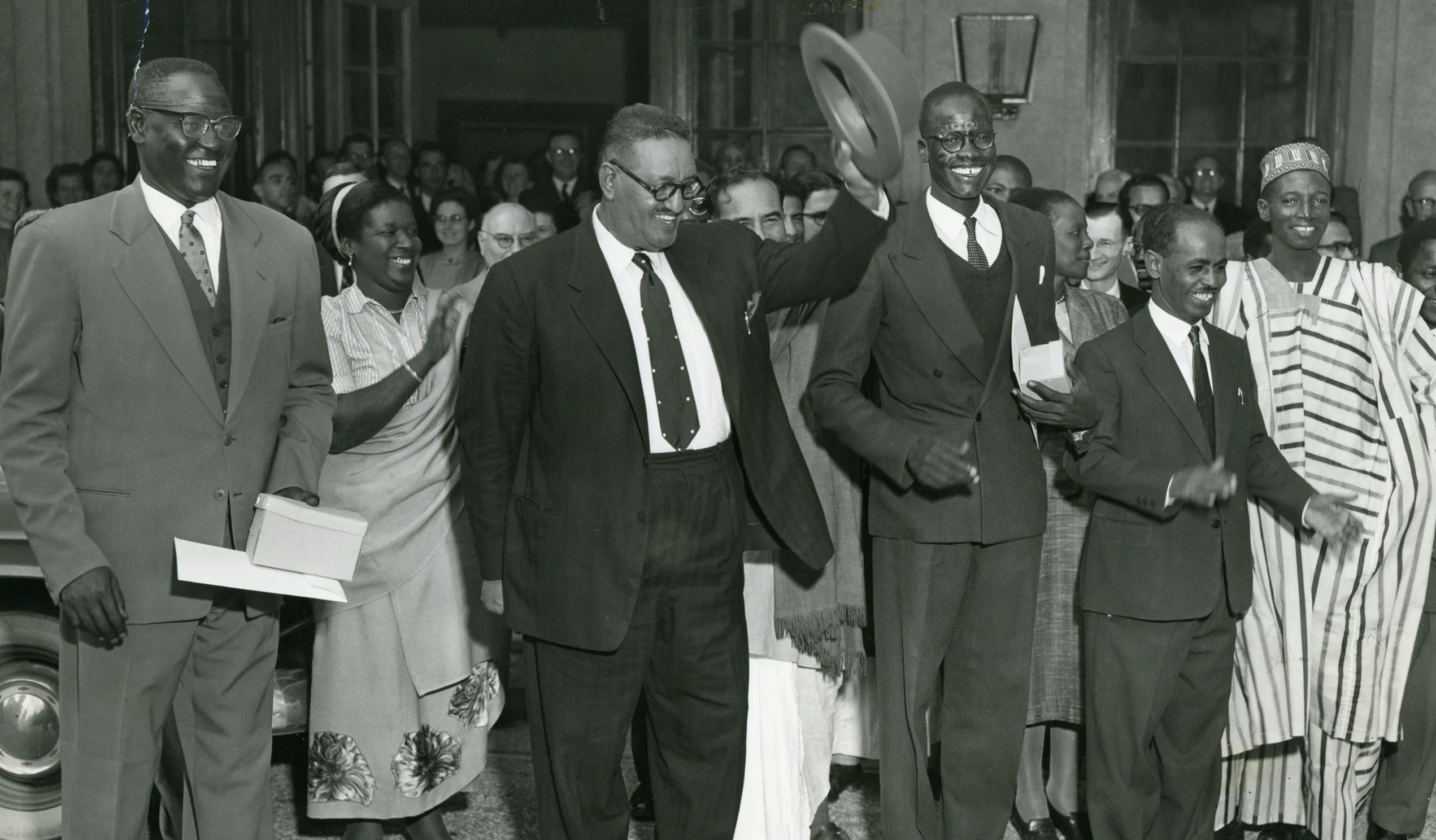 Buth Diu on the left with African delegation in Caux 1958 (photo Arthur Strong)