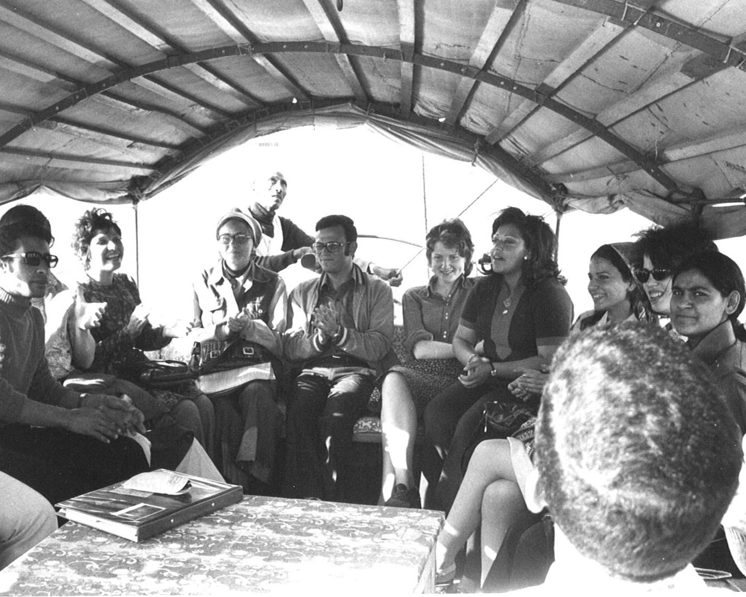 BAX students from Cairo University on the Nile with the first British student delegation in January 1973