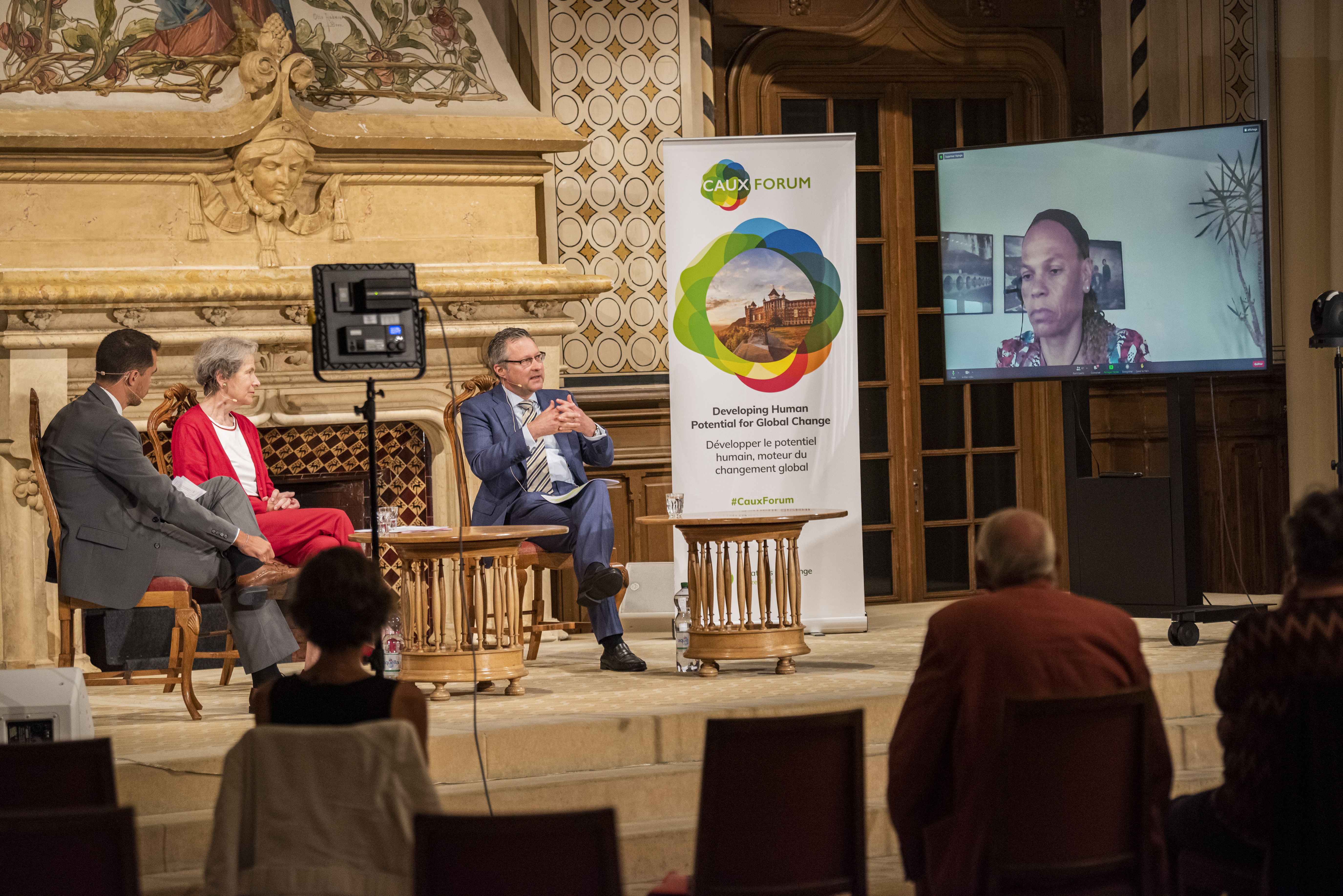 All speakers on stage Opening Ceremony Caux Forum 2021