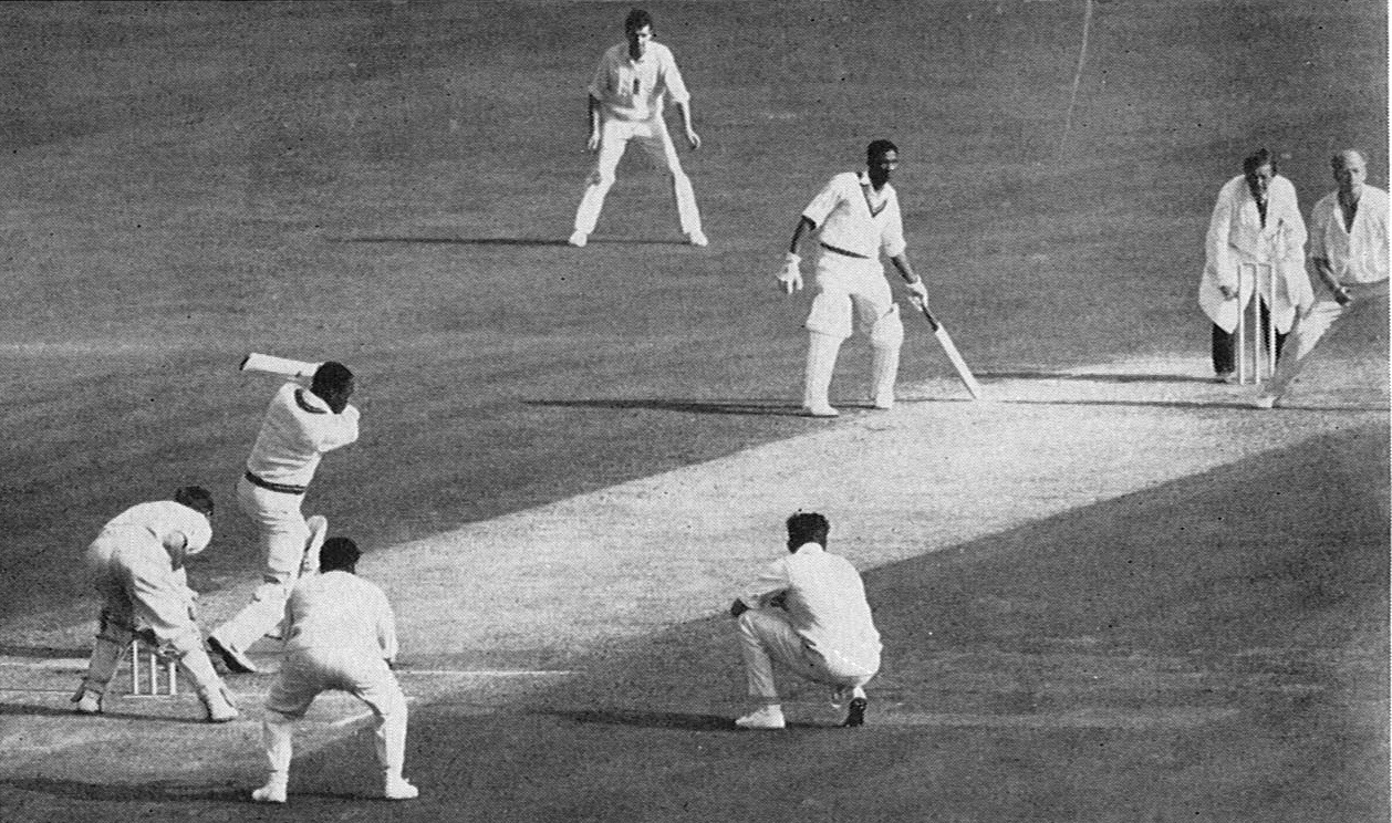 Conrad Hunte batting in a test match against England 1963