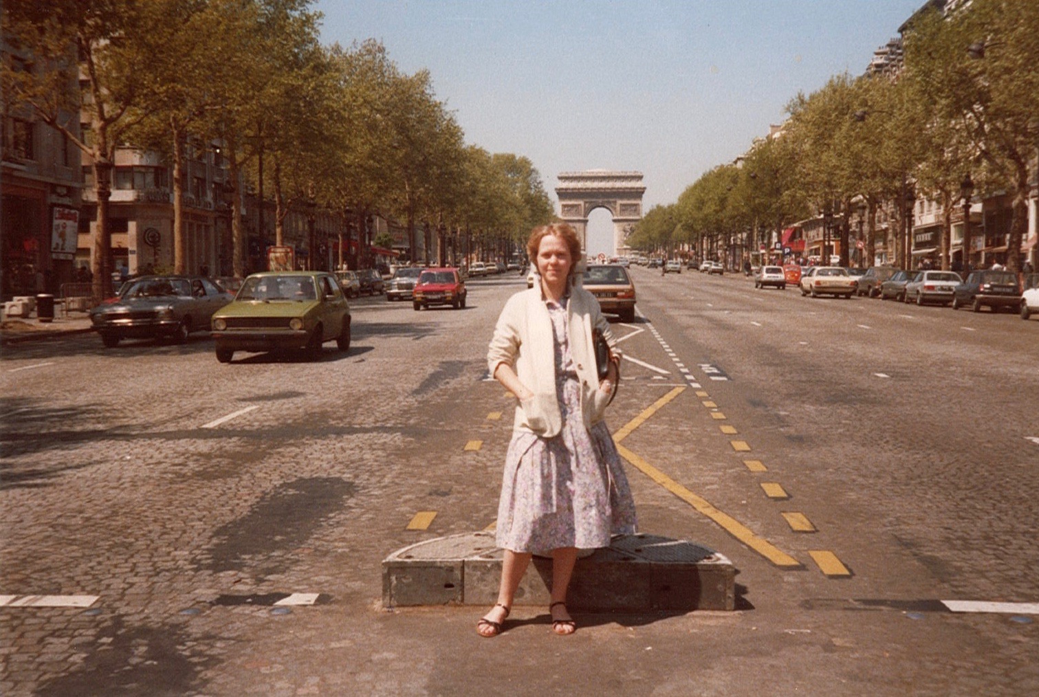 Su Riddell in Paris, around 1980