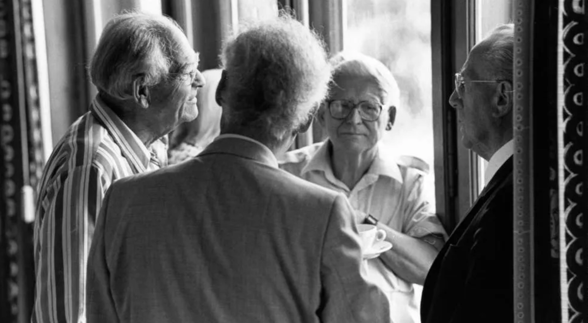 Victor Weisskopf, Eduard Kellenberger, Franz König, 1989, Caux