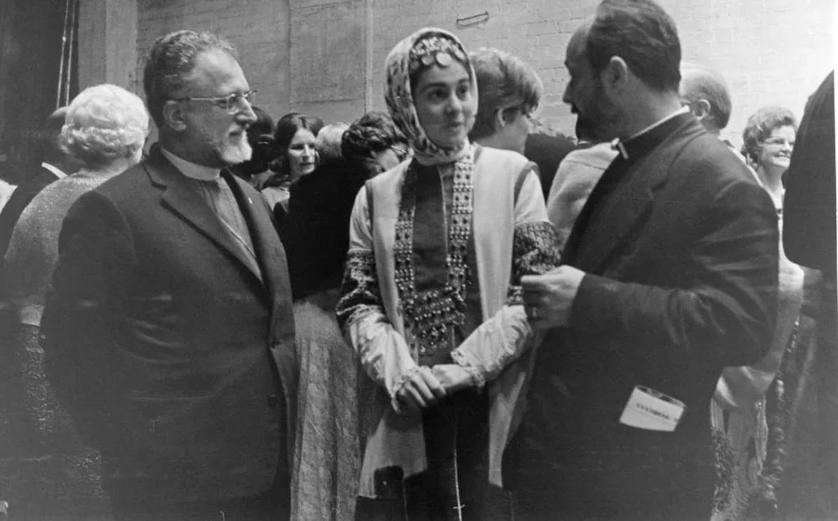 Greek orthodox bishop and Catherine Guisan