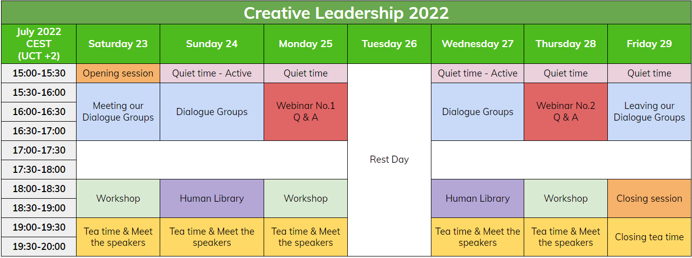 Creative Leadership 2022: Programme