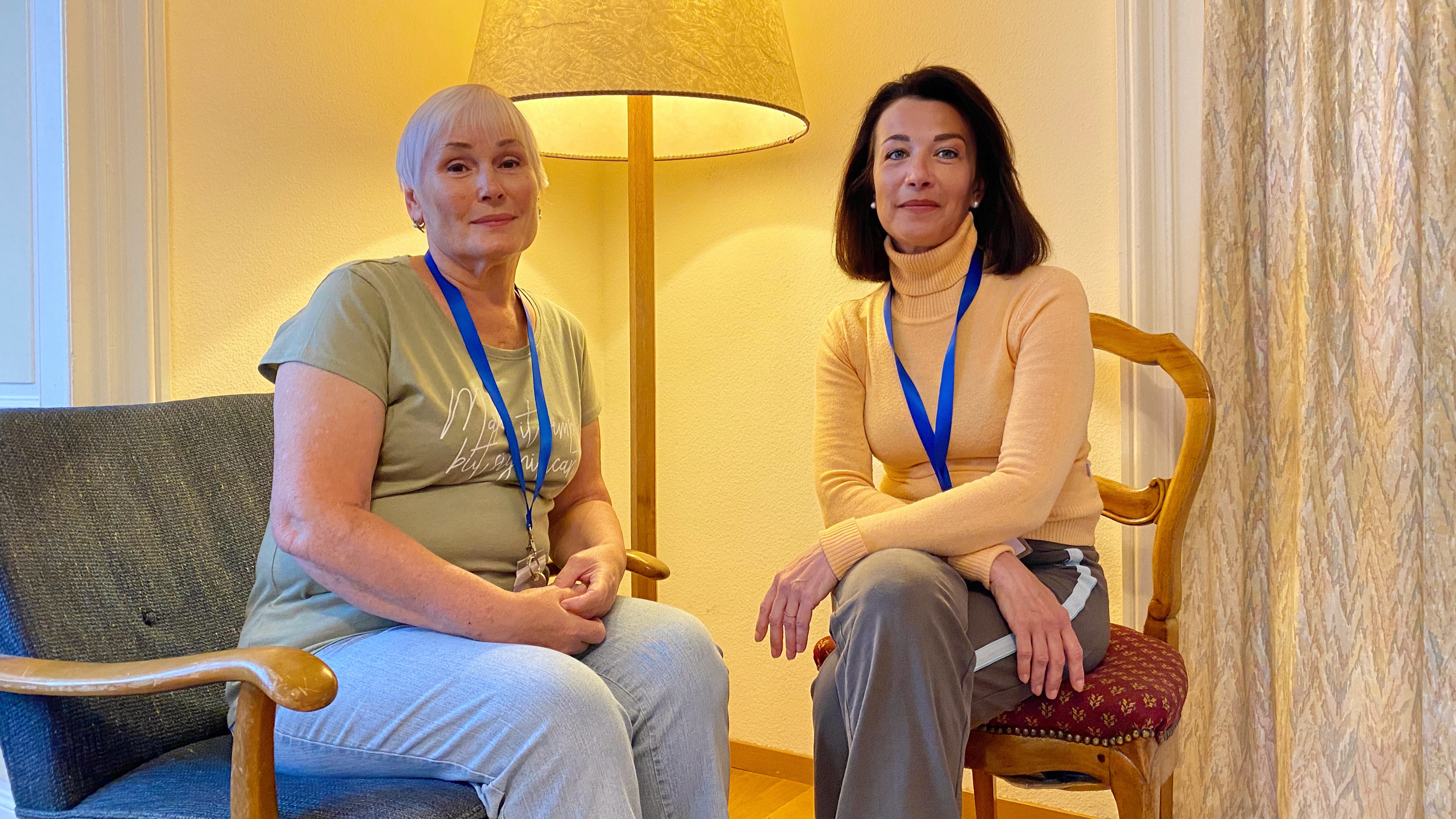 Oxsana and Liuba at the Caux Refuge (photo Anastasia Slyvinska)