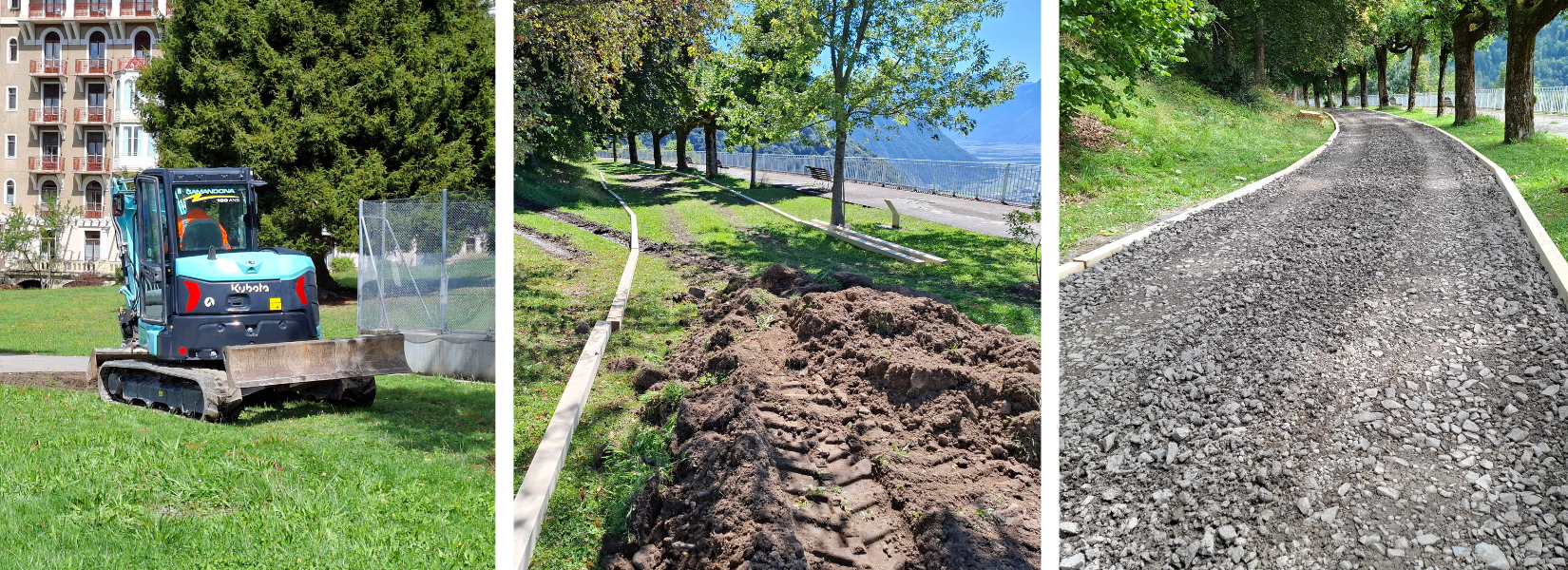 Caux Palace retaining wall 