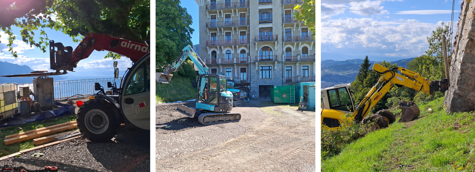 Caux Palace retaining wall 