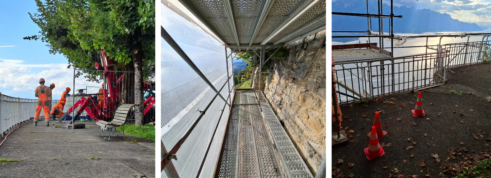Caux Palace retaining wall 