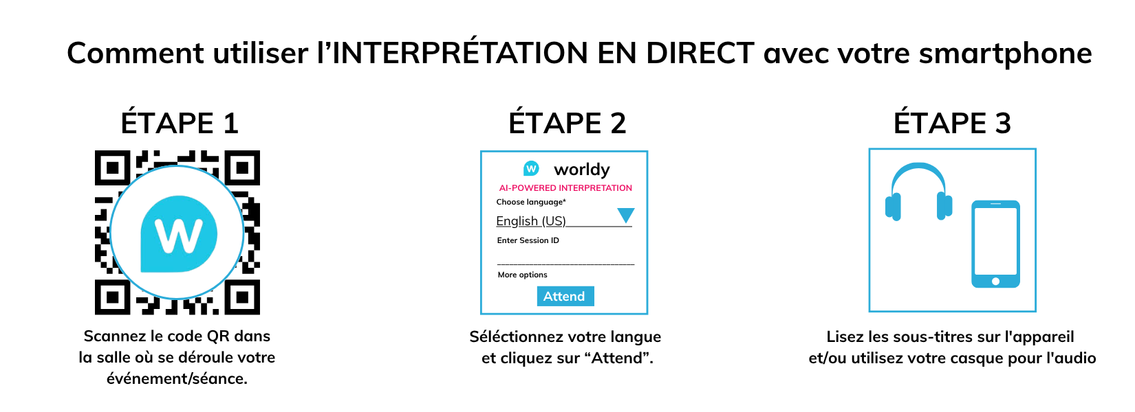 Wordly AI interpretation banner FR