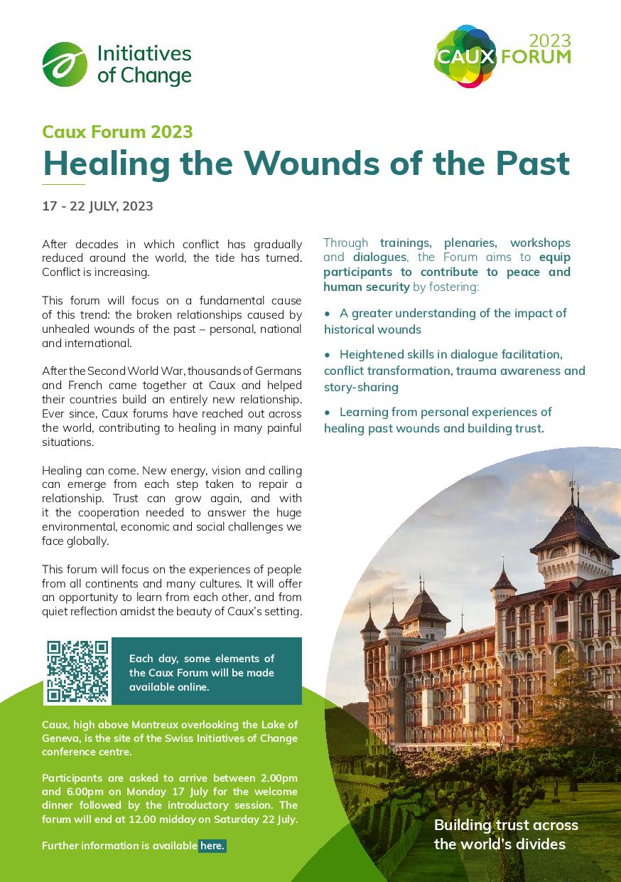 Healing the Wounds of the Past 2023 flyer
