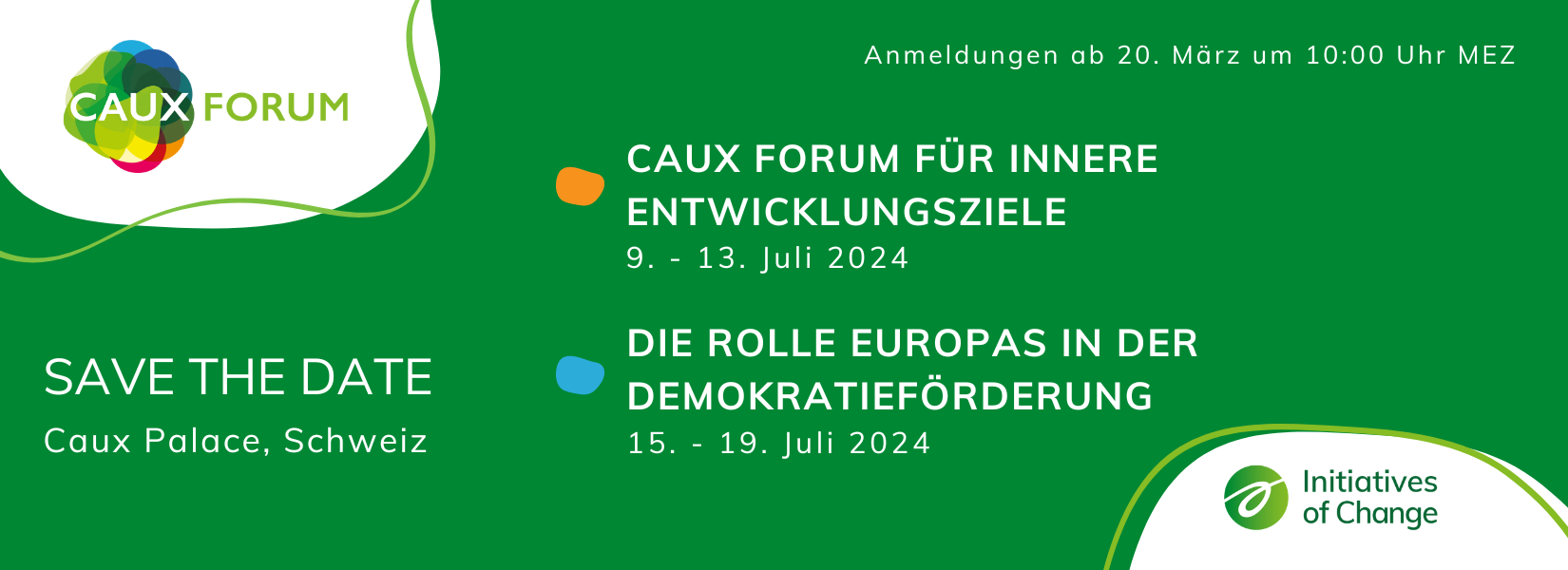 Caux Forum 2024 Save the Date banner DE green