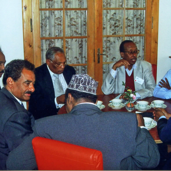 Somalia - First meeting of Benadir and Hawiye – anti-clockwise from right: Sayid Ma’alow, Hassan Mohamud Geeseye, Omar Salad Elmi, Mohamed Abukar Haji Omar, n/a, Khalid Maou Abdulkadir, Dr Ahmed Sharif Abbas