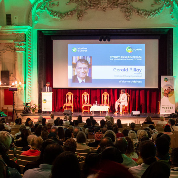 Caux Forum 2023 Opening Gerald Pillay stage theatre