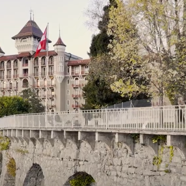 Caux Palace retaining wall
