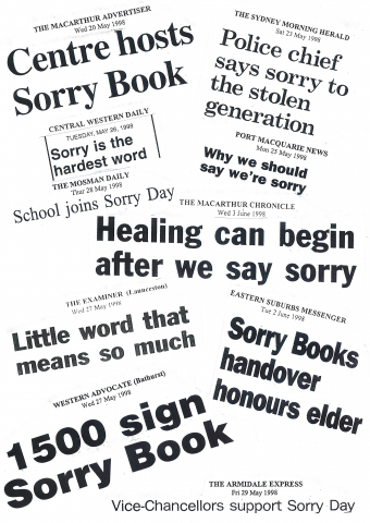 Hundreds of newspaper carried stories on Sorry Day